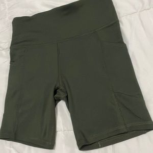 Green biker shorts
